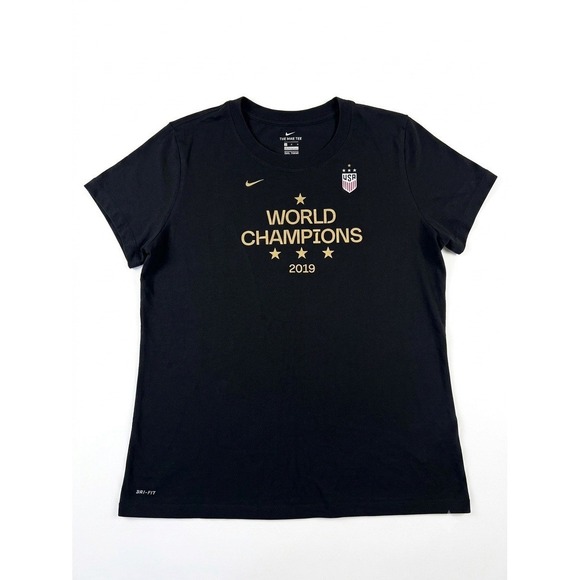 Nike Tops - Nike USWNT T-Shirt Womens L, XL. Dri-Fit 2019 Soccer World Champions Black NWOT